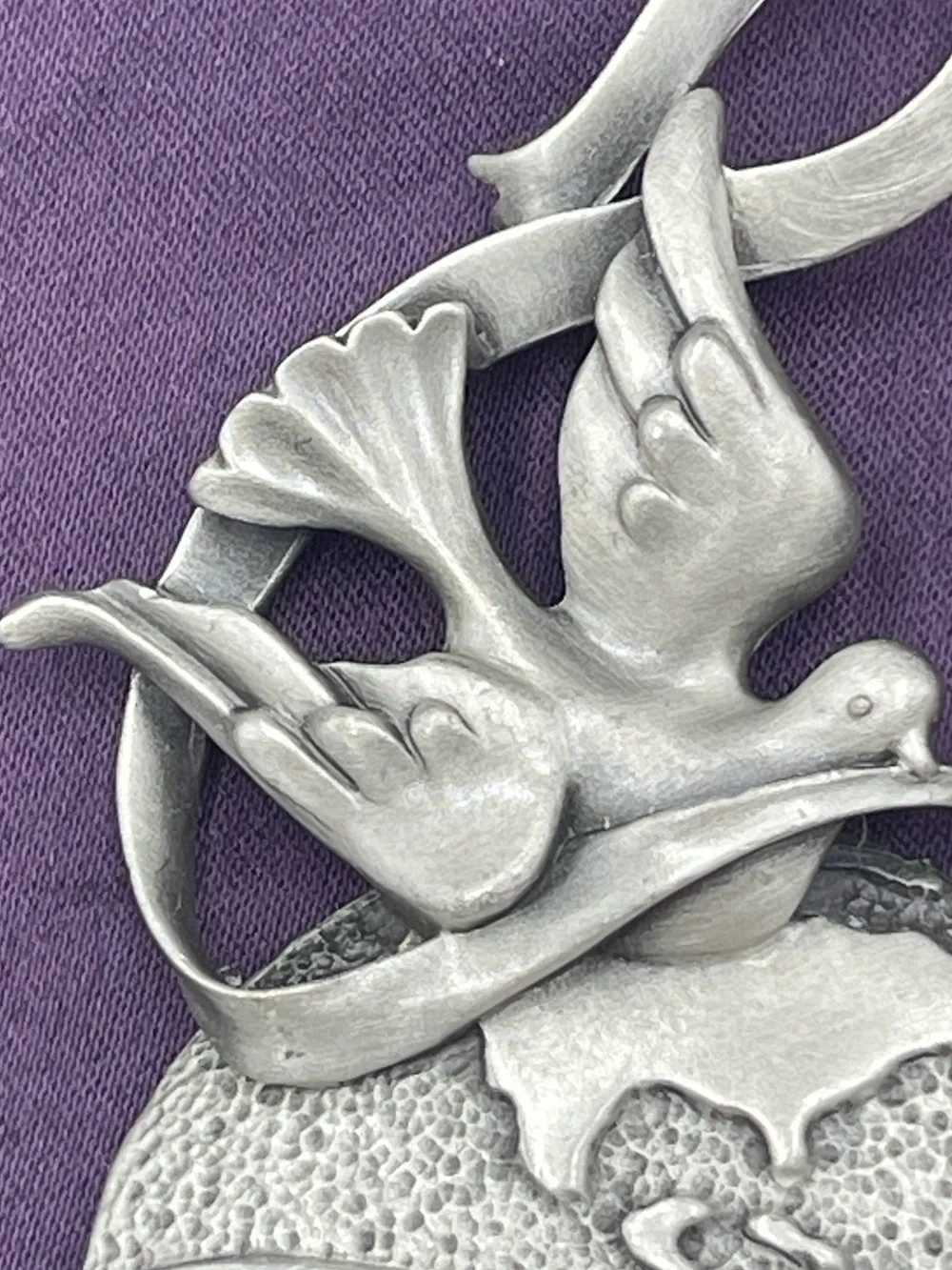 VTG Avon Annual Solid Pewter Ornament: “Year 2000” Peaceful Millennium with Dove